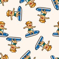 Water Sports cartoon seamless pattern background N7