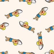 Water Sports cartoon seamless pattern background N8