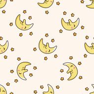 weather moon cartoon seamless pattern background N2