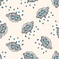 weather rainy day cartoon seamless pattern background N4