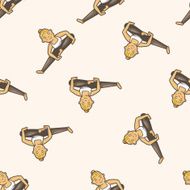 yoga cartoon seamless pattern background N4