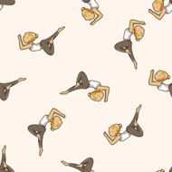 yoga cartoon seamless pattern background N5