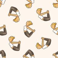 yoga cartoon seamless pattern background N6