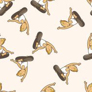 yoga cartoon seamless pattern background N7