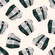 transportation train cartoon seamless pattern background