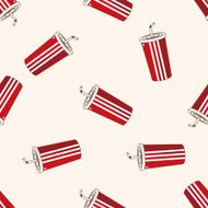 soda drink cartoon seamless pattern background