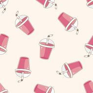 drink cartoon seamless pattern background