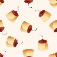 pudding cartoon seamless pattern background