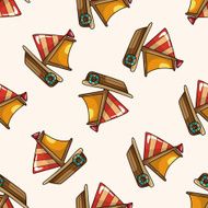 Transportation boat cartoon seamless pattern background N14