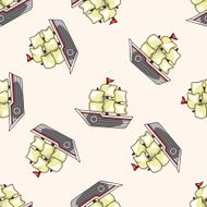 Transportation boat cartoon seamless pattern background N17
