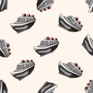 Transportation boat cartoon seamless pattern background N18