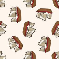 Transportation boat cartoon seamless pattern background N22