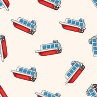 Transportation boat cartoon seamless pattern background N23
