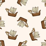 Transportation boat cartoon seamless pattern background N24
