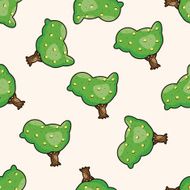 Amusement park tree cartoon seamless pattern background
