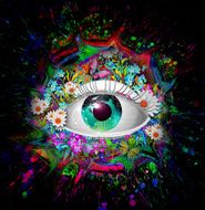 Human eye on mysterious background N3