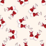 champagne cartoon seamless pattern background