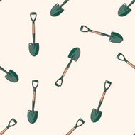 gardening shovel cartoon seamless pattern background N7