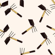 gardening shovel cartoon seamless pattern background N10