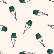 Flower pot cartoon seamless pattern background N2