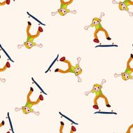 Extreme Sports cartoon seamless pattern background N2