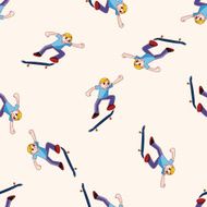 Extreme Sports cartoon seamless pattern background N3