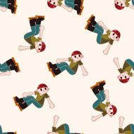 Extreme Sports cartoon seamless pattern background N5