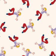 Extreme Sports cartoon seamless pattern background N8