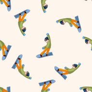 Extreme Sports cartoon seamless pattern background N9