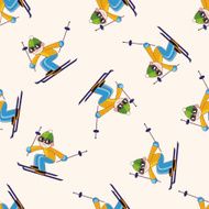 Extreme Sports cartoon seamless pattern background N11