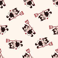 devil cartoon seamless pattern background