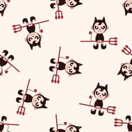 devil cartoon seamless pattern background N3