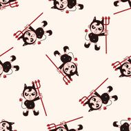 devil cartoon seamless pattern background N4
