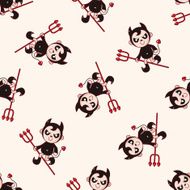 devil cartoon seamless pattern background N5