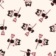 devil cartoon seamless pattern background N6