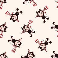 devil cartoon seamless pattern background N7