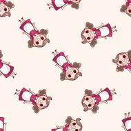 family mother character cartoon seamless pattern background N2