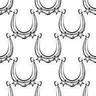 Lucky silhouette horseshoes seamless pattern