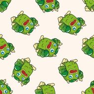 bizarre monster cartoon seamless pattern background