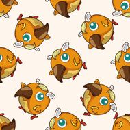 bizarre monster cartoon seamless pattern background N2