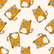 bizarre monster cartoon seamless pattern background N4