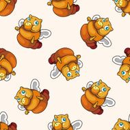 bizarre monster cartoon seamless pattern background N6