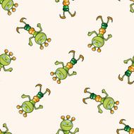 bizarre monster cartoon seamless pattern background N7