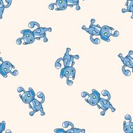 bizarre monster cartoon seamless pattern background N8