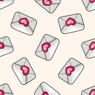 love letter cartoon seamless pattern background