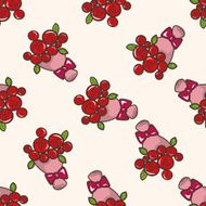 flower bouquet cartoon seamless pattern background N19