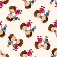 Valentine&#039;s day couple cartoon seamless pattern background