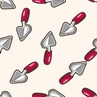 gardening shovel cartoon seamless pattern background N12