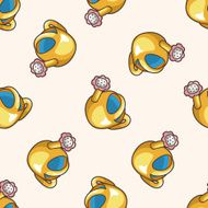 plant waterer cartoon seamless pattern background N4