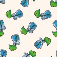 Flower pot cartoon seamless pattern background N4